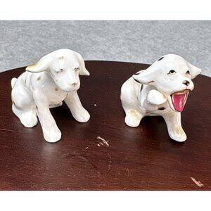 Vintage Bone China Dalmatian Puppy Figurines Set
